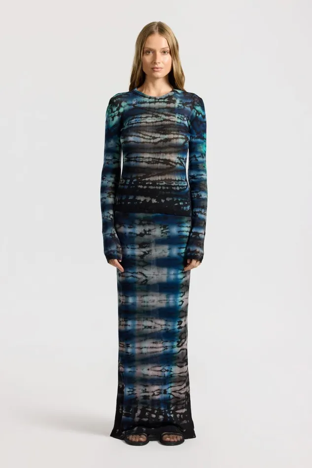 Women Rio Maxi Skirt Cobalt Blue Tie Dye COTTON CITIZEN Skirts
