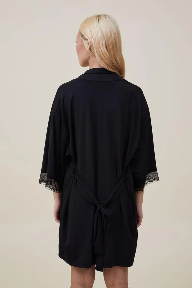Women Robes and Gowns Cotton On Slinky Robe Black