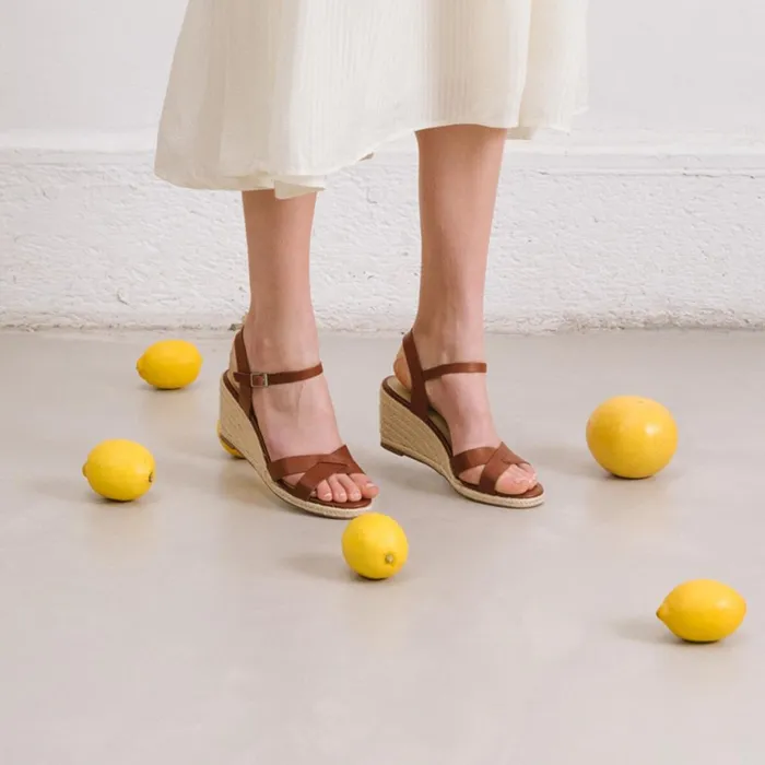 Women Sandals Jonak BrownColoured Leather Sandals