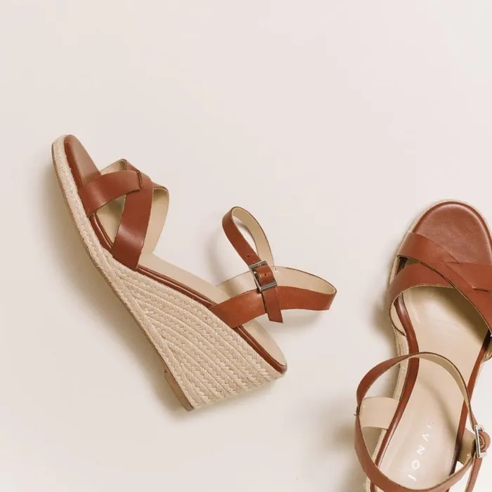 Women Sandals Jonak BrownColoured Leather Sandals