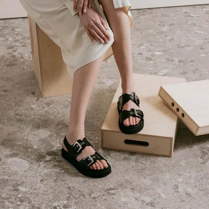 Women Sandals Jonak Double Buckle Sandals