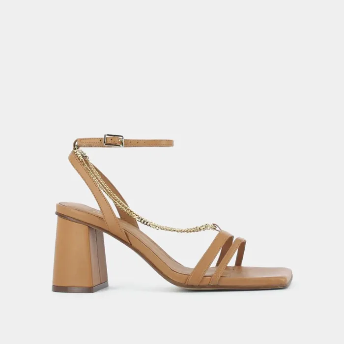 Women Sandals Jonak Heeled Sandals With Gold Ankle Chain
