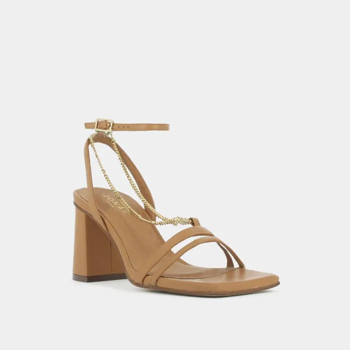 Women Sandals Jonak Heeled Sandals With Gold Ankle Chain