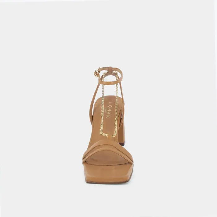 Women Sandals Jonak Heeled Sandals With Gold Ankle Chain