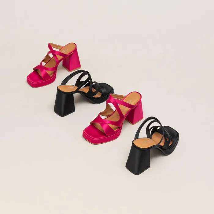 Women Sandals Jonak Heeled Sandals With Square Toe