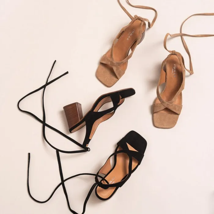 Women Sandals Jonak Heeled Sandals With Straps To Tie