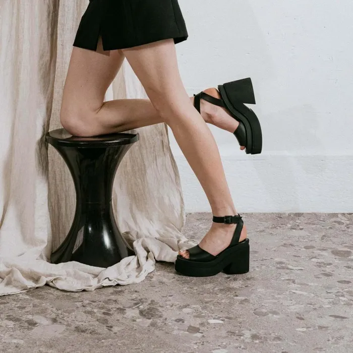 Women Sandals Jonak Mules With Straps And Thick Sole