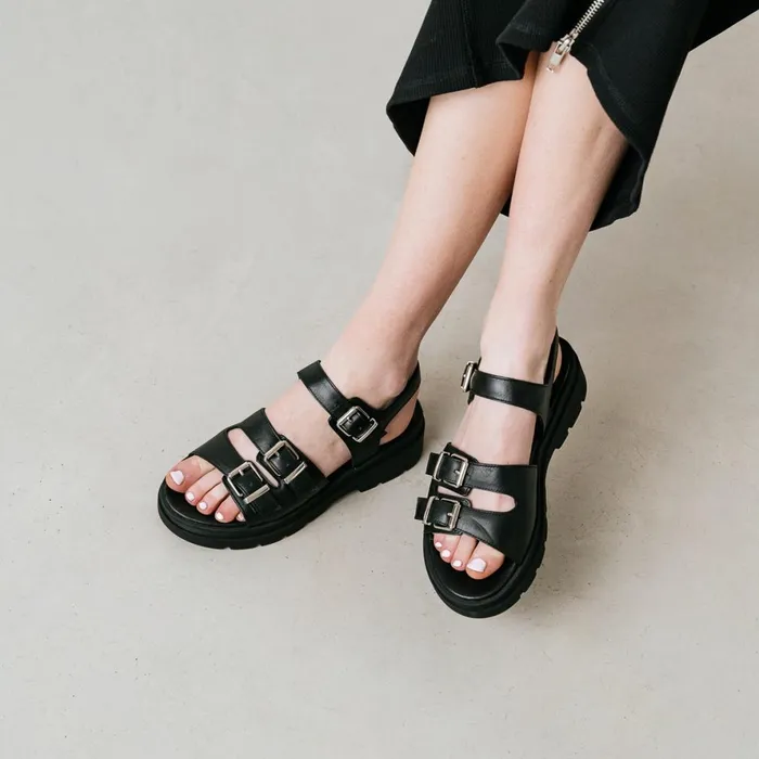 Women Sandals Jonak Platform Sandals With Buckle Straps