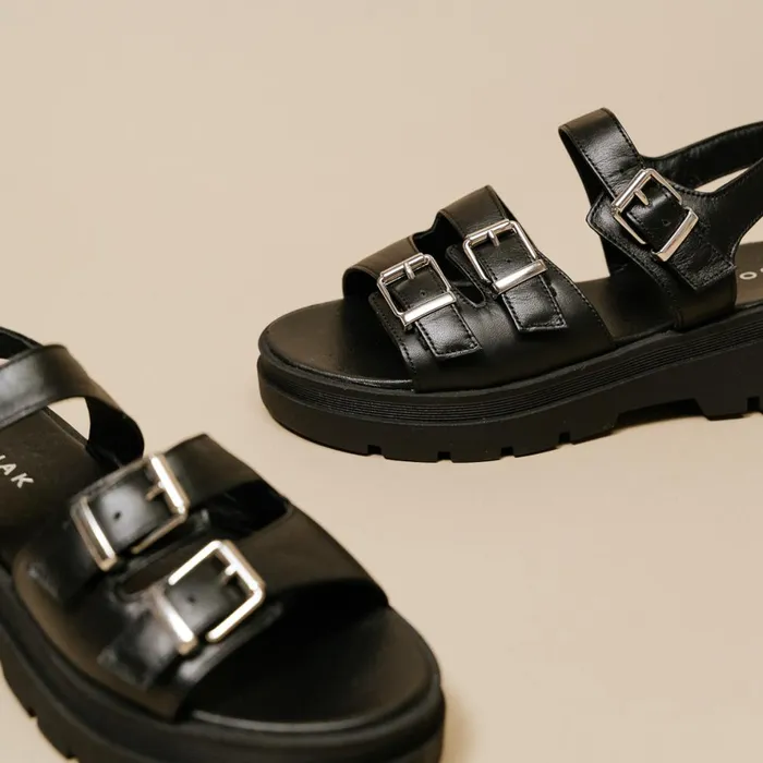 Women Sandals Jonak Platform Sandals With Buckle Straps