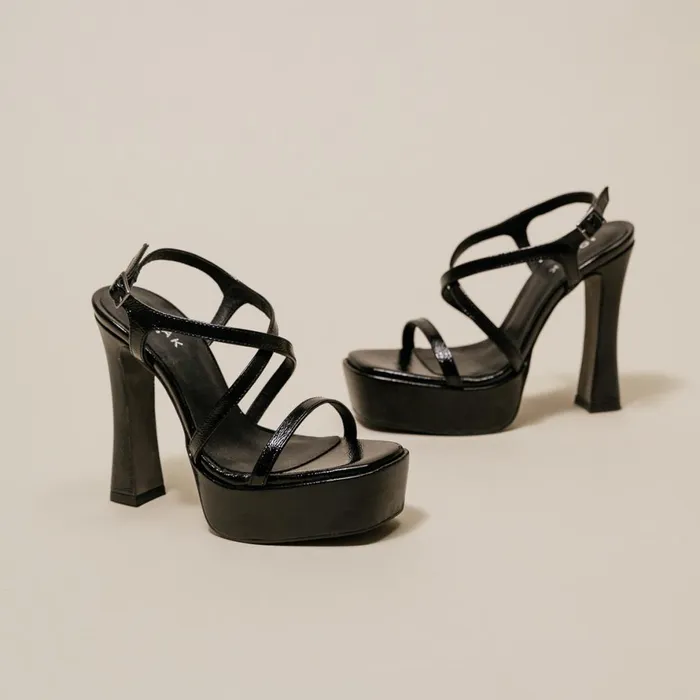 Women Sandals Jonak Platform Sandals With Crossed Straps