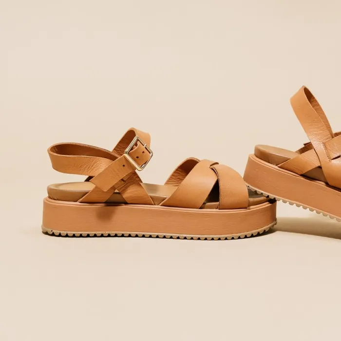 Women Sandals Jonak Platform Sandals With Intertwined Straps