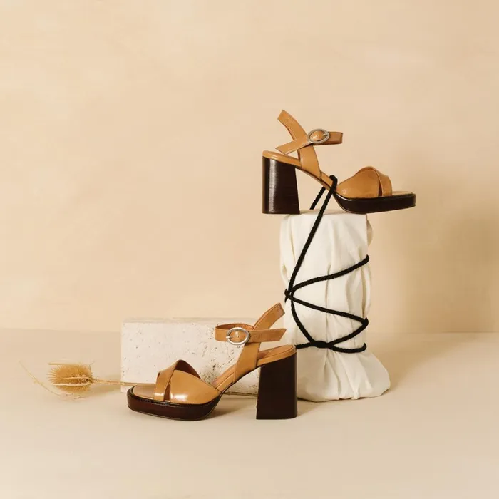Women Sandals Jonak Sandals With Heels And Cross Strapses