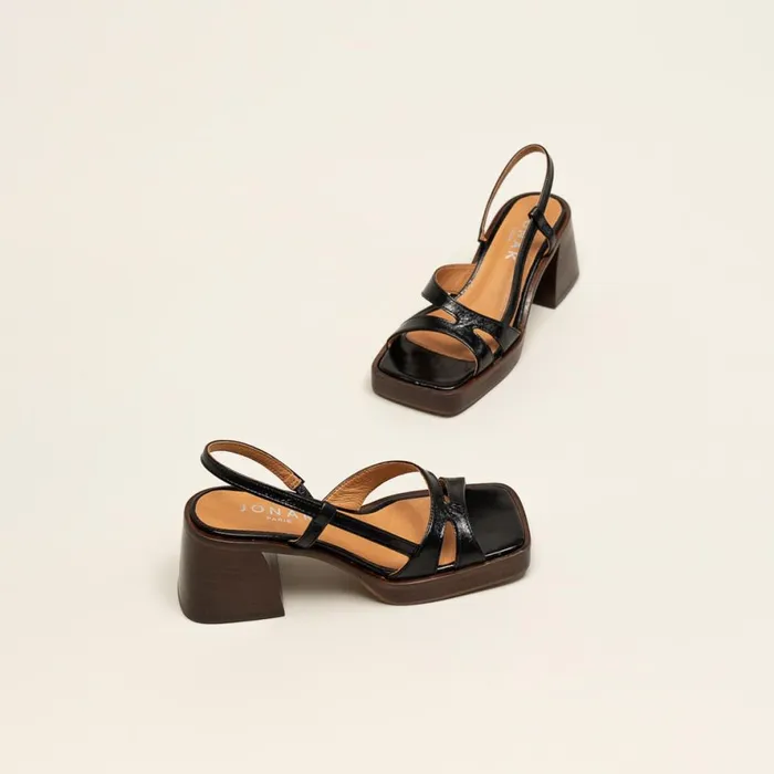 Women Sandals Jonak Square Toe Sandals With Thick Heels
