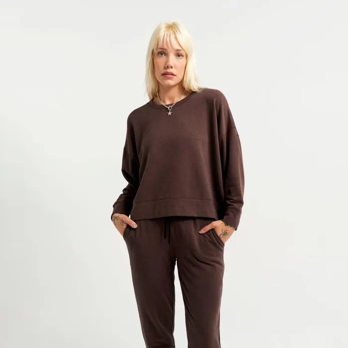 Women Shelter Crew Sweatshirt With Butter Blend Plum Stance Hoodies and Jackets Women Shelter Crew Sweatshirt With Butter Blend Plum Stance Hoodies and Jackets