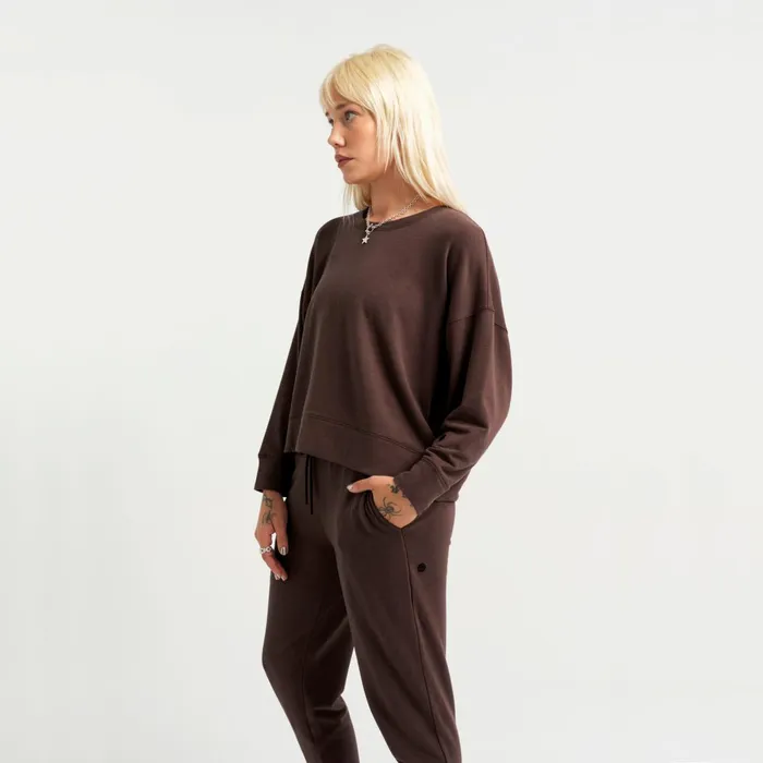 Women Shelter Crew Sweatshirt With Butter Blend Plum Stance Hoodies and Jackets