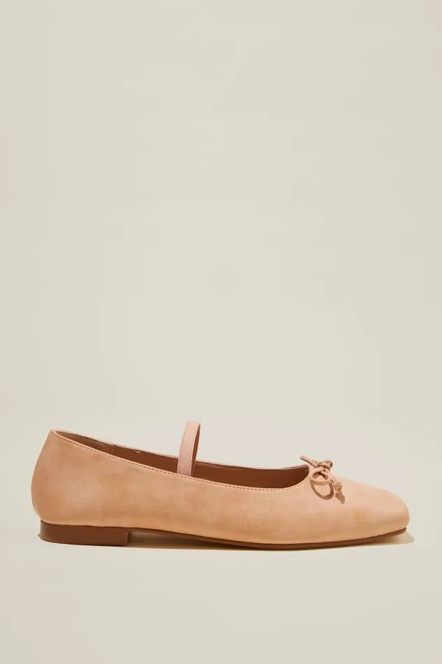 Women Shoes and Slippers Cotton On Gia Square Ballet Beige Pink Distressed Vegan Leather Women Shoes and Slippers Cotton On Gia Square Ballet Beige Pink Distressed Vegan Leather