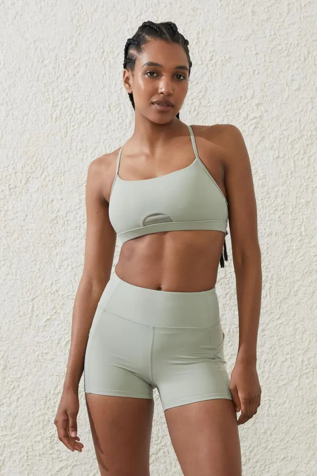 Women Shorts and Skirts Cotton On Ultra Luxe Mesh Shortie Short Green Cloud
