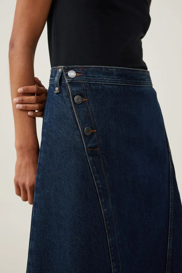 Women Skirts and Shorts Cotton On Archer Denim Midi Skirt Mistic Blue
