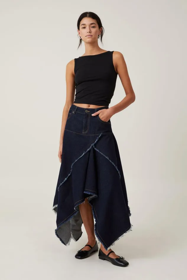 Women Skirts and Shorts Cotton On Harper Denim Midi Skirt Indigo