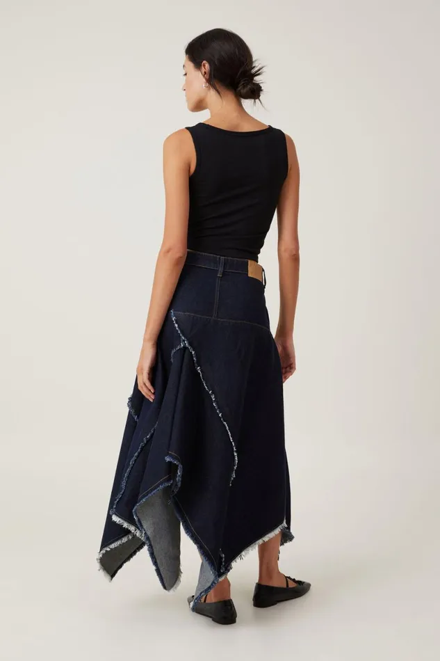 Women Skirts and Shorts Cotton On Harper Denim Midi Skirt Indigo