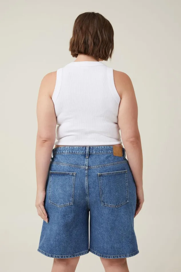 Women Skirts and Shorts Cotton On Super Baggy Denim Jort Sea Blue