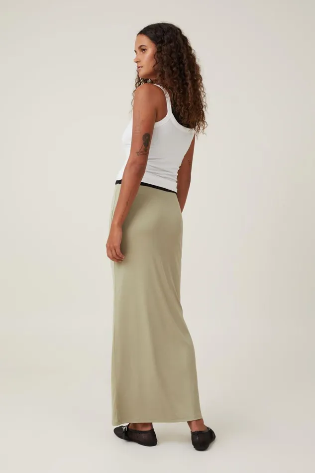 Women Skirts Cotton On Staple Rib Maxi Skirt Desert Sage