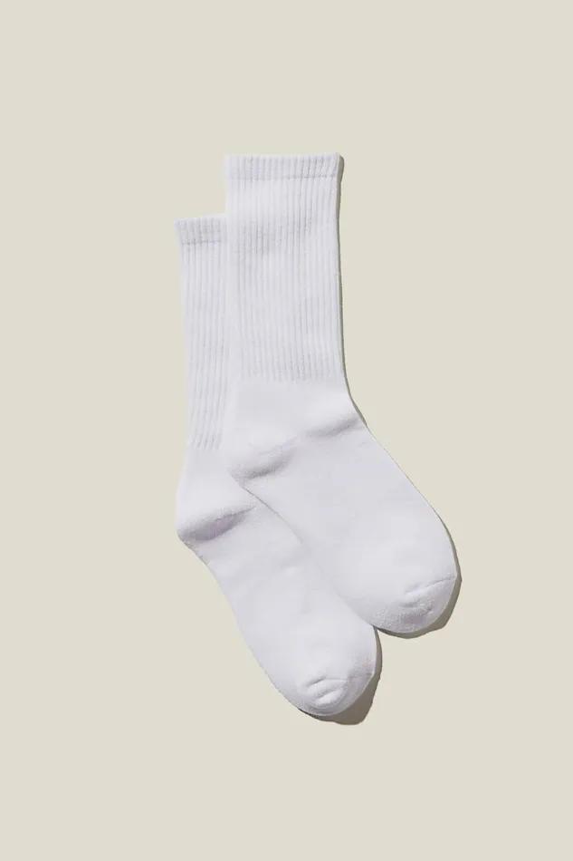 Women Socks Cotton On Club House Crew Sock Solid White