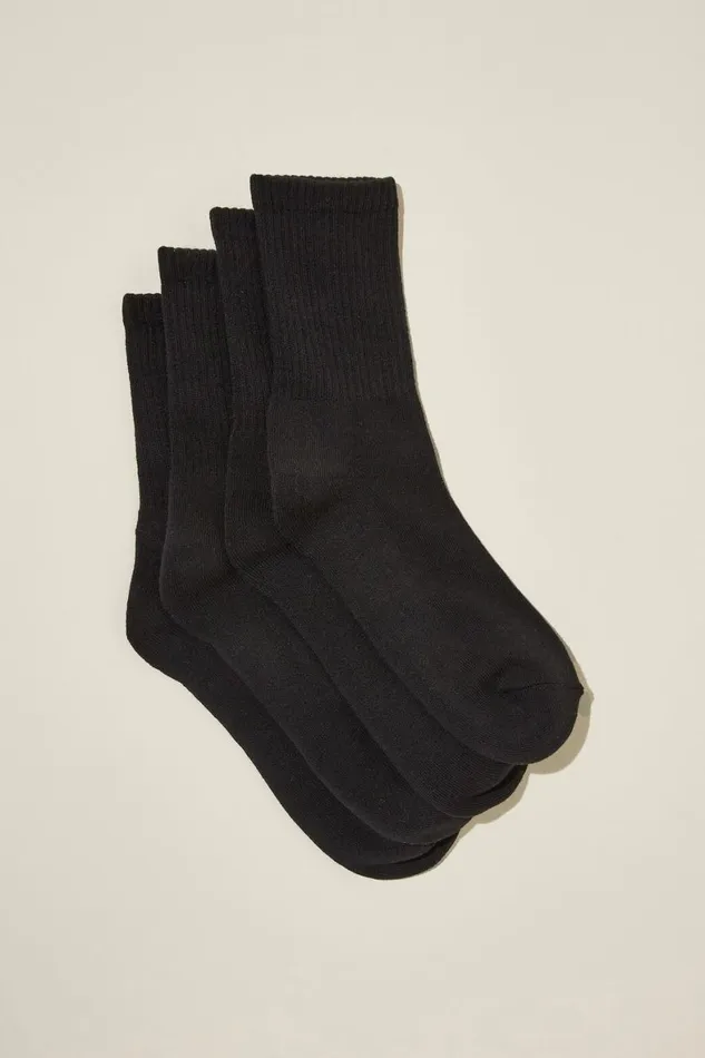 Women Socks Cotton On The Perfect Pair Crew Sock 2Pk Black
