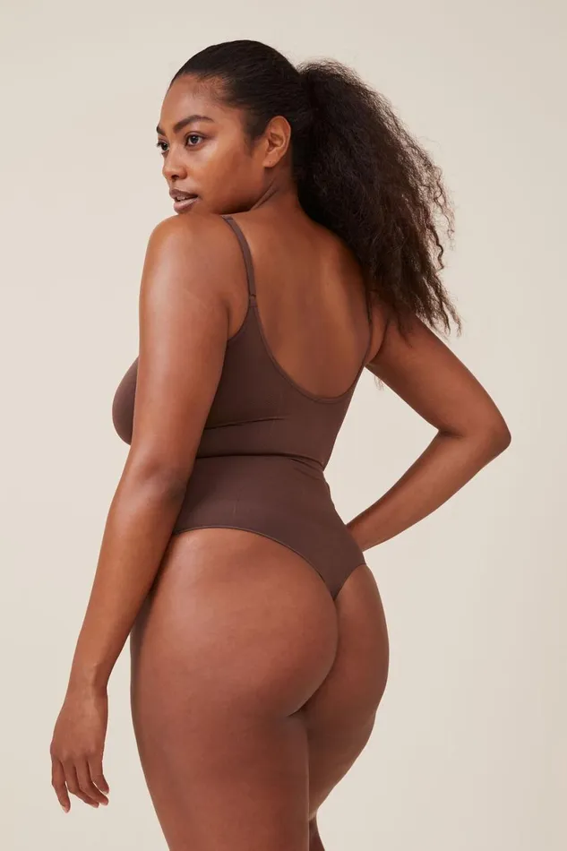 Women Solutions Cotton On Seamless Shapewear Smooth Bodysuit Espresso