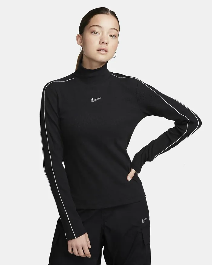Women Sportswear Blackwhite Nike Tops And TShirts