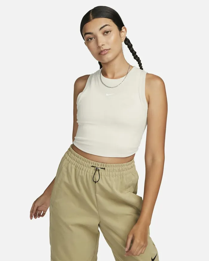 Women Sportswear Chill Knit Light Orewood Brownsail Nike Tops And TShirts