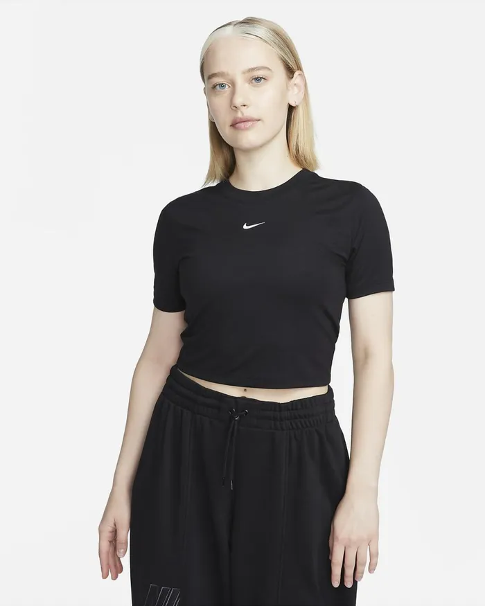 Women Sportswear Essential Blackwhite Nike Tops And TShirts