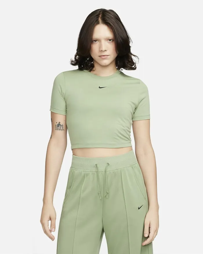 Women Sportswear Essential Oil Greenblack Nike Tops And TShirts