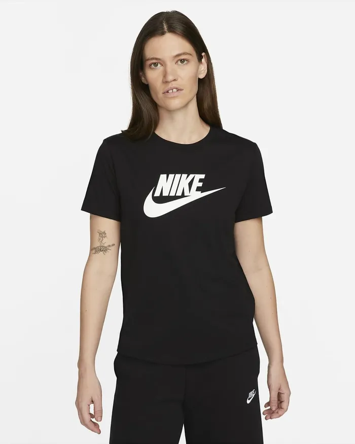 Women Sportswear Essentials Blackwhite Nike Tops And TShirts