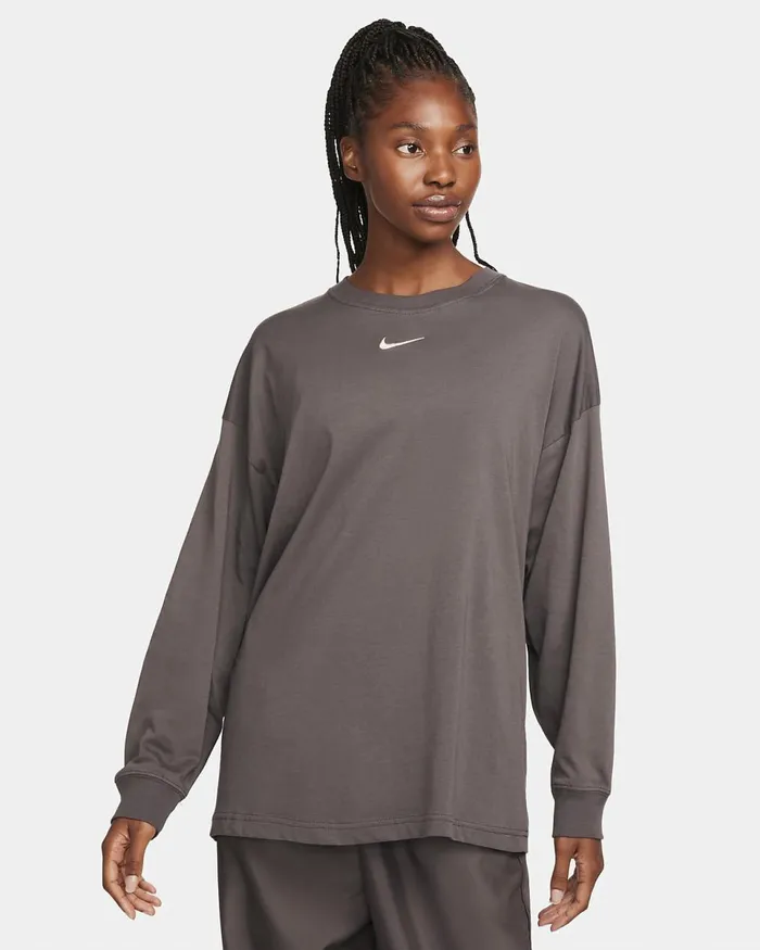 Women Sportswear Medium Ash Nike Tops And TShirts