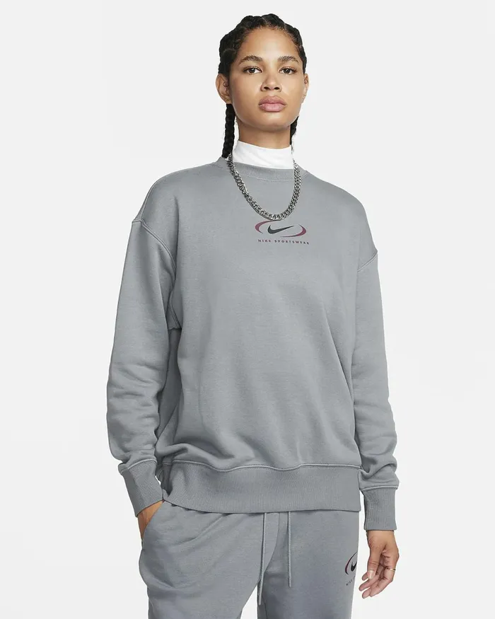 Women Sportswear Phoenix Fleece Smoke Grey Nike Hoodies And Sweatshirts