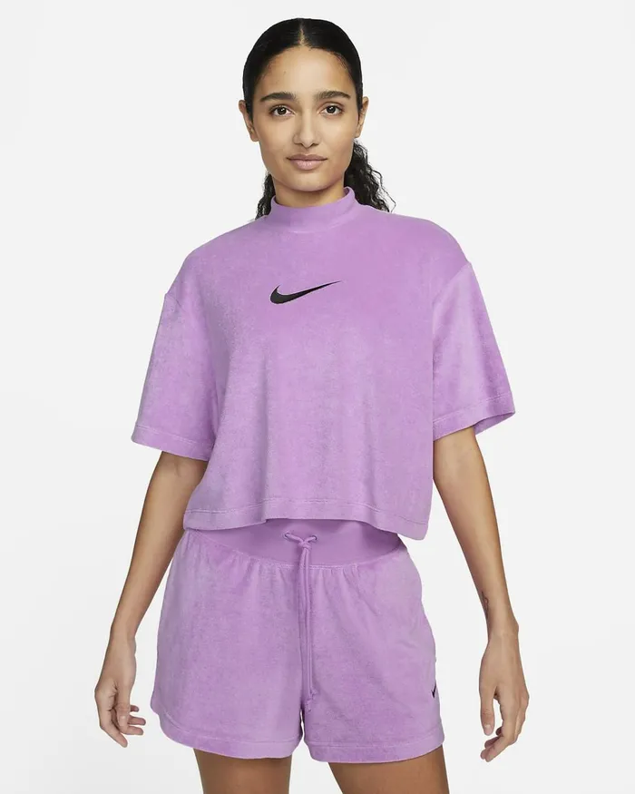Women Sportswear Rush Fuchsiablack Nike Tops And TShirts