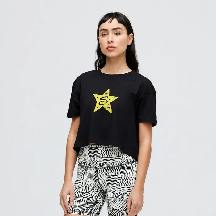 Women Star Power Crop TShirt Black Stance Crop Tops
