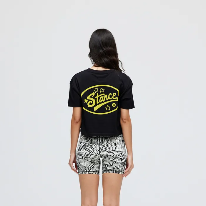 Women Star Power Crop TShirt Black Stance Crop Tops