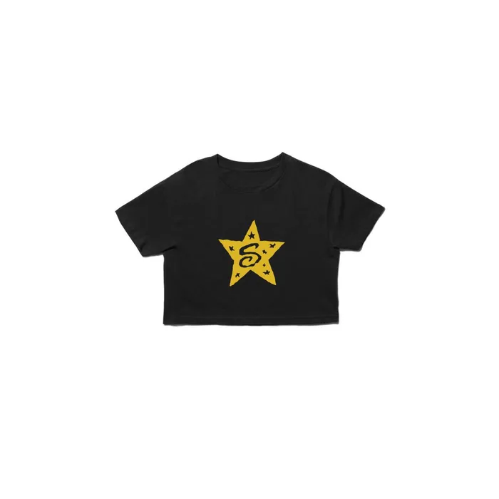 Women Star Power Crop TShirt Black Stance Crop Tops
