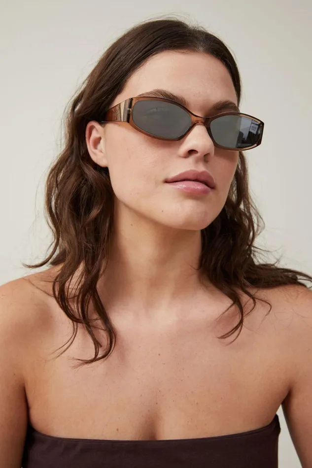 Women Sunglasses Cotton On Ellis Slimline Racer Crystal
