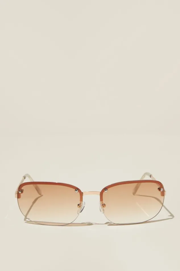 Women Sunglasses Cotton On Jay Rimless Sunglasses Goldhoney
