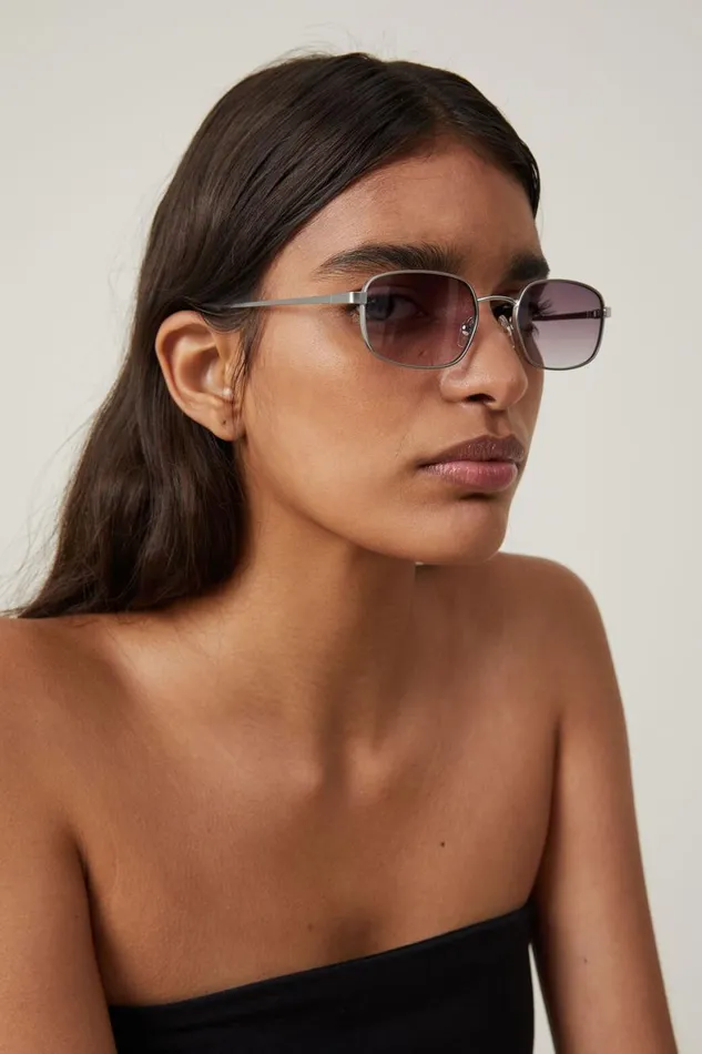 Women Sunglasses Cotton On Taylor Metal Sunglasses Silvermauve