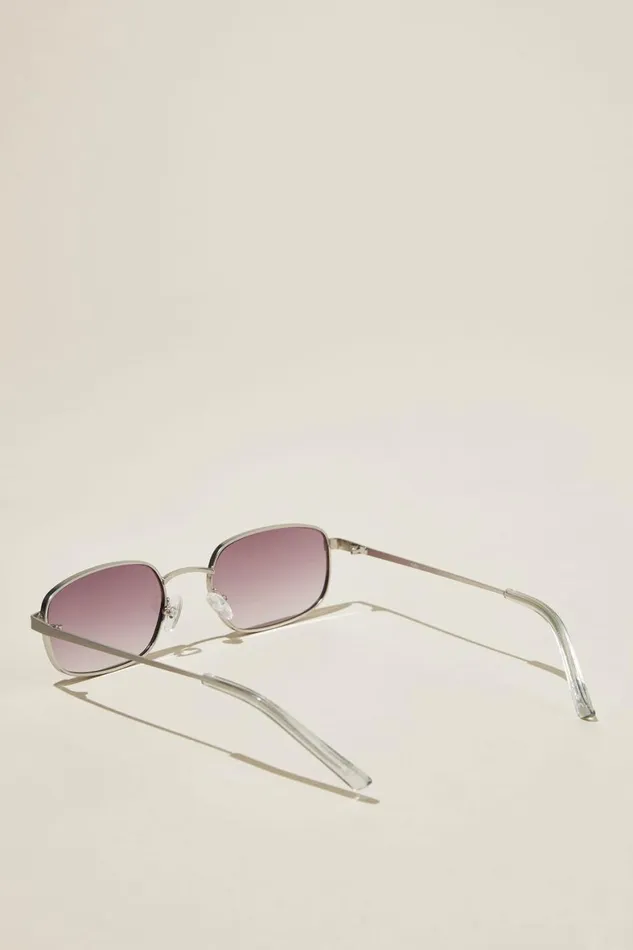 Women Sunglasses Cotton On Taylor Metal Sunglasses Silvermauve