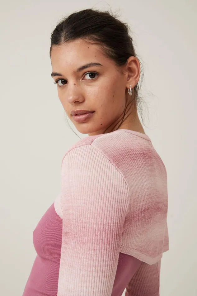 Women Sweaters and Cardigans Cotton On Rib Pullover Shrug Chalk Pink Ombre