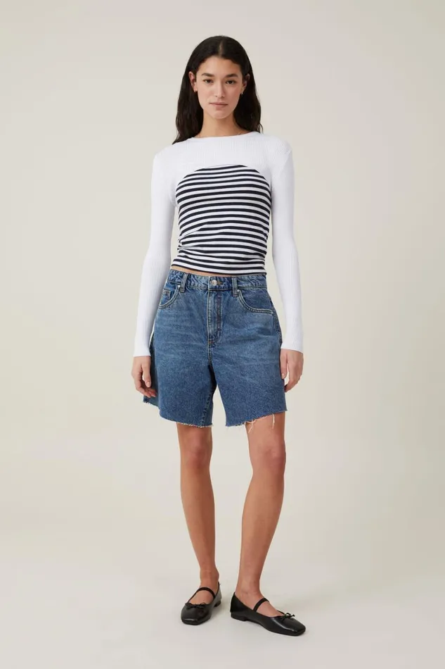 Women Sweaters and Cardigans Cotton On Rib Pullover Shrug White