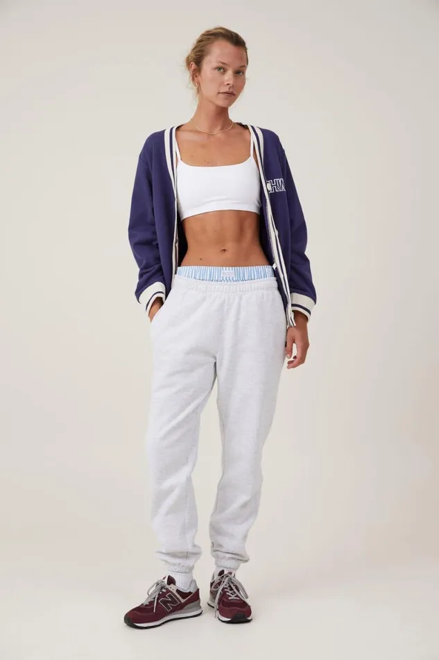 Women Sweats and Hoodies Cotton On Plush Essential Gym Sweatpant Cloudy Grey Marle