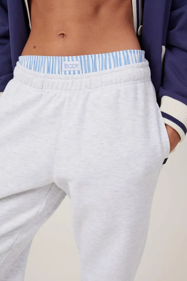 Women Sweats and Hoodies Cotton On Plush Essential Gym Sweatpant Cloudy Grey Marle