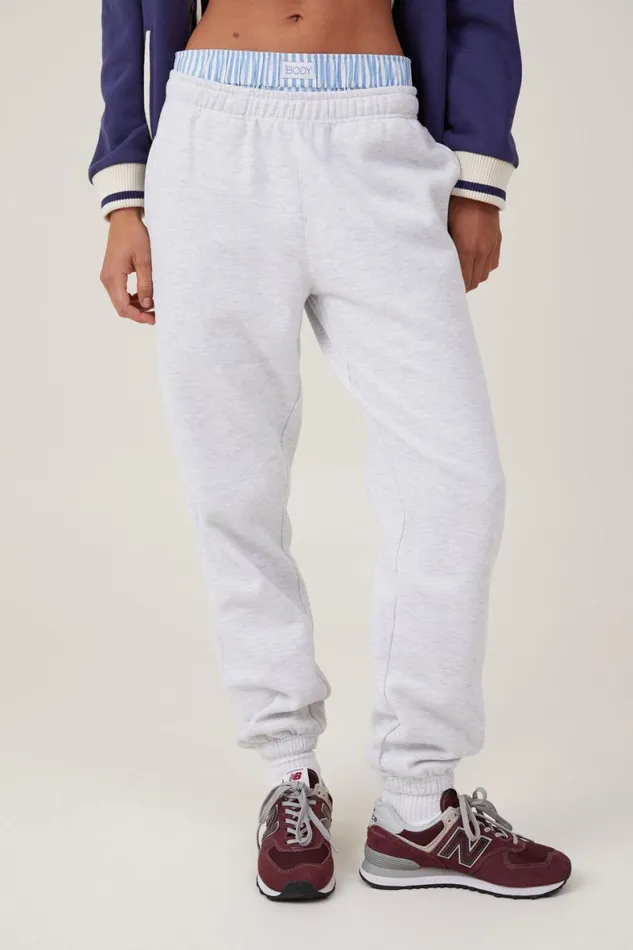 Women Sweats and Hoodies Cotton On Plush Essential Gym Sweatpant Cloudy Grey Marle