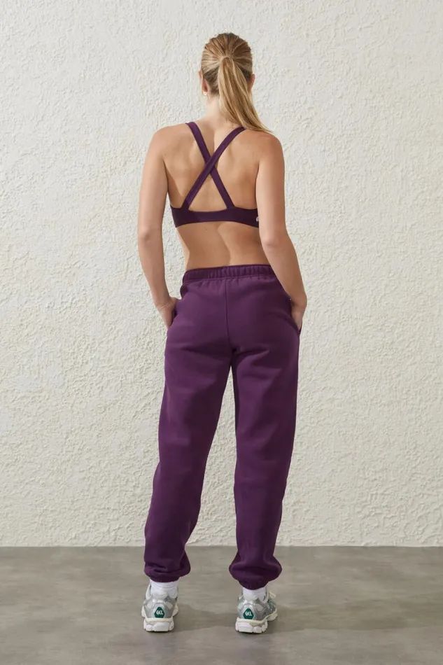 Women Sweats and Hoodies Cotton On Plush Essential Gym Sweatpant Pickled Beet